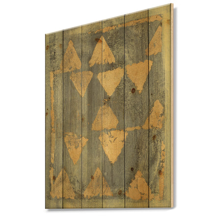 Glam Metallic Form I - Modern & Transitional Print on Natural Pine Wood