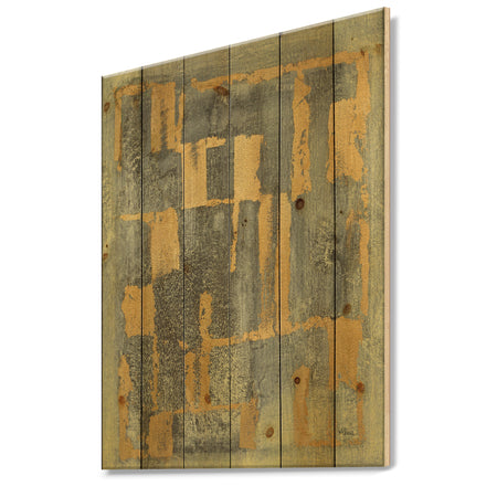 Glam Metallic Form II - Modern & Transitional Print on Natural Pine Wood