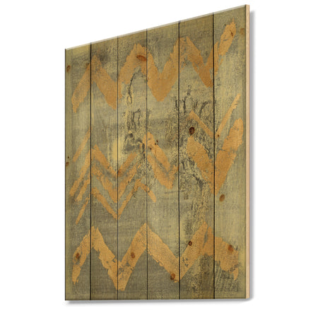 Glam Metallic Form III - Modern & Transitional Print on Natural Pine Wood