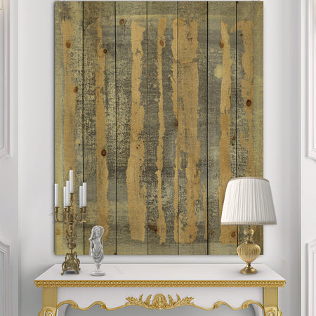 Glam Metallic Form IV - Modern & Transitional Print on Natural Pine Wood