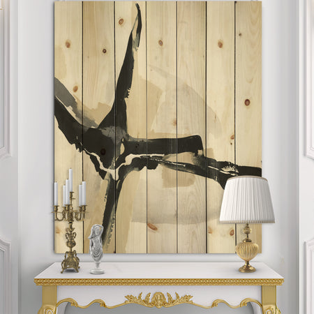 Creamy Tan Form II - Modern Glam Print on Natural Pine Wood