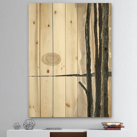 Forest Silhouette I - Modern Farmhouse Print on Natural Pine Wood