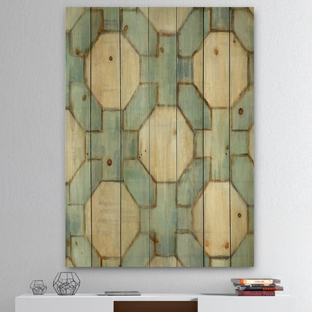 Geometric Title Element - Modern & Contemporary Print on Natural Pine Wood