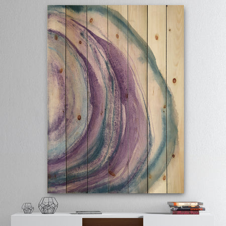 Watercolor Geode I - Farmhouse Print on Natural Pine Wood