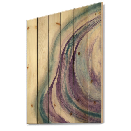 Watercolor Geode II - Modern & Contemporary Print on Natural Pine Wood