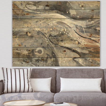 Fire and Ice Minerals I - Farmhouse Print on Natural Pine Wood