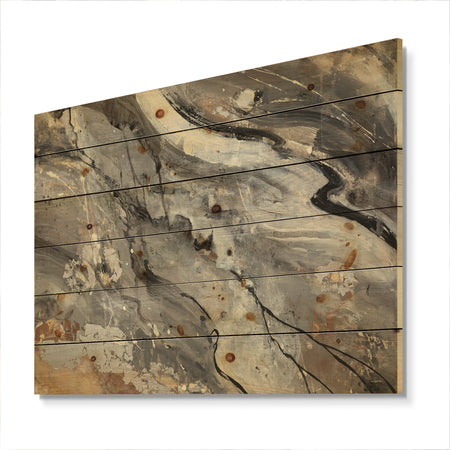 Fire and Ice Minerals II - Farmhouse Print on Natural Pine Wood