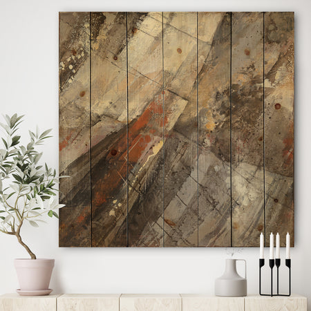Fire and Ice Minerals III - Farmhouse Print on Natural Pine Wood