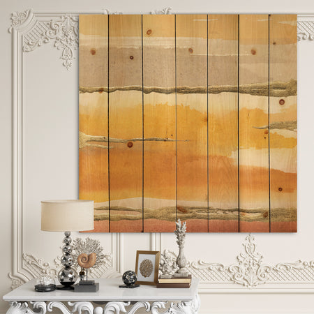 Gilded Amber II - Modern & Contemporary Print on Natural Pine Wood