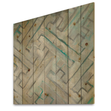 Lost in Geometric Element - Modern & Contemporary Print on Natural Pine Wood