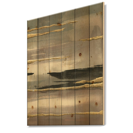 Glamorous Morning Fog II - Modern Glam Print on Natural Pine Wood