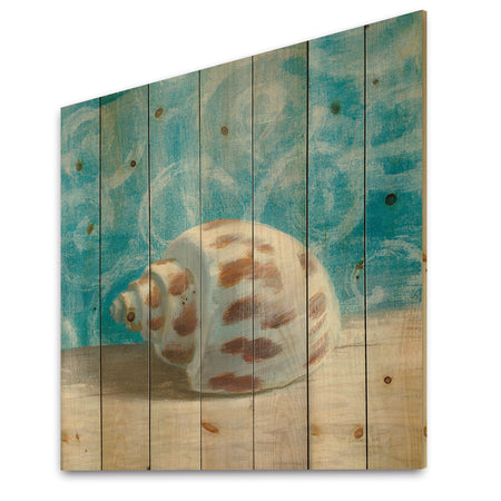 Composition from the Sea III - Nautical & Coastal Print on Natural Pine Wood
