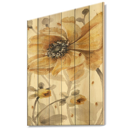 Fields of Gold VIII - Farmhouse Print on Natural Pine Wood
