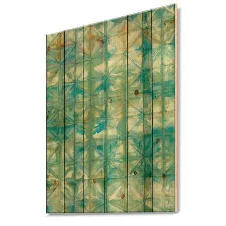 Blue diamonds minimal geometric I - Transitional Print on Natural Pine Wood