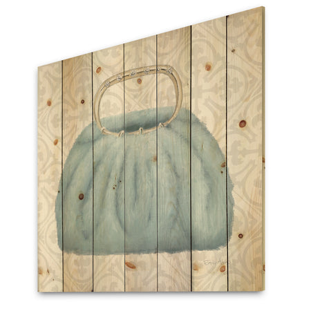 Glam cosmetics Blue Bag - Posh & Luxe Print on Natural Pine Wood