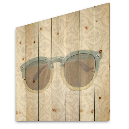 Glam cosmetics Blue Sun Glasses - Posh & Luxe Print on Natural Pine Wood