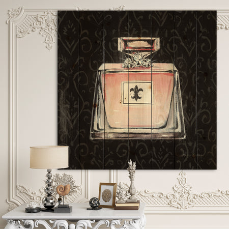 Glam & Fashion Parfum Boudoir I - Posh & Luxe Print on Natural Pine Wood