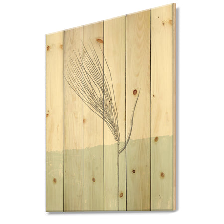 Natural Element Farmhouse I - Cottage Print on Natural Pine Wood