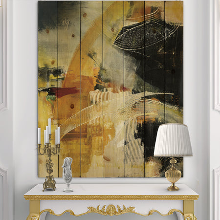 End of the Orange Rainbow II - Modern & Contemporary Print on Natural Pine Wood
