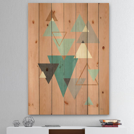Geometric hexagons Pattern III - Transitional Print on Natural Pine Wood