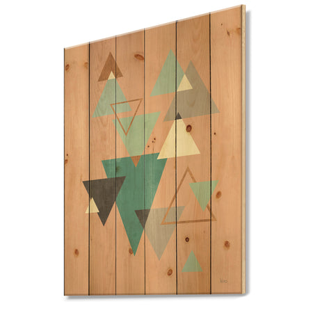 Geometric hexagons Pattern III - Transitional Print on Natural Pine Wood