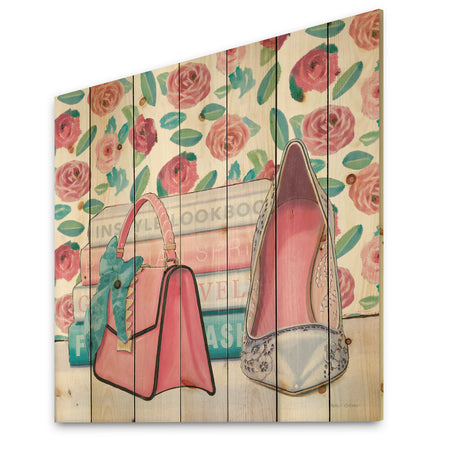 Pink Fashion high heels I - Posh & Luxe Print on Natural Pine Wood