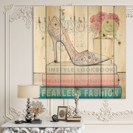 Pink Fashion high heels III - Posh & Luxe Print on Natural Pine Wood