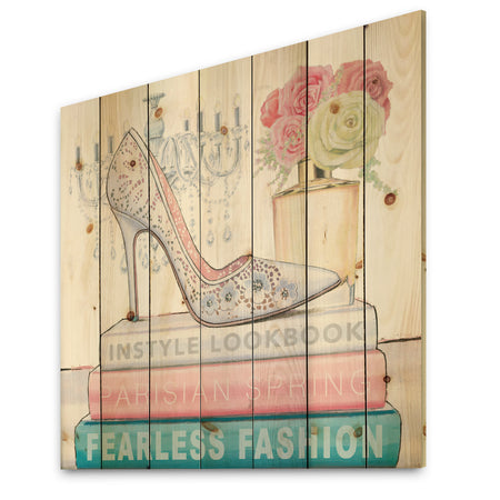 Pink Fashion high heels III - Posh & Luxe Print on Natural Pine Wood