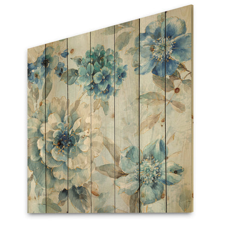 Indigold Watercolor Lovely bird IV - Farmhouse Print on Natural Pine Wood