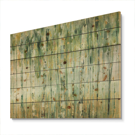 Porch & Den Golden Birch Forest V - Print on Natural Pine Wood
