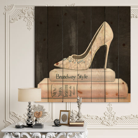Pink Fashion & Glam high heels II - Posh & Luxe Print on Natural Pine Wood