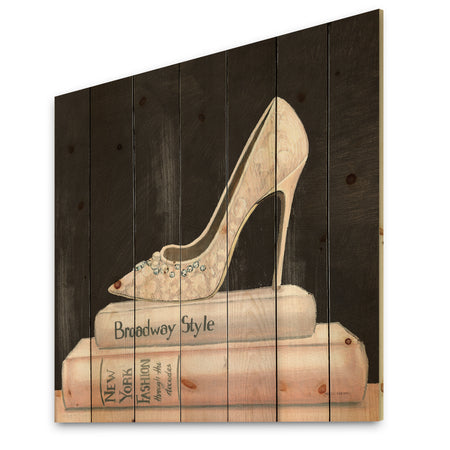 Pink Fashion & Glam high heels II - Posh & Luxe Print on Natural Pine Wood