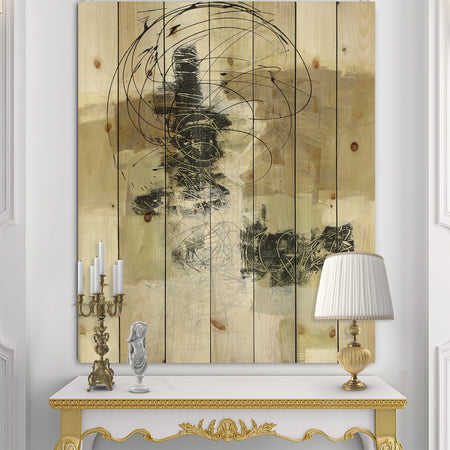 Glam Cream Dream I - Modern & Contemporary Print on Natural Pine Wood
