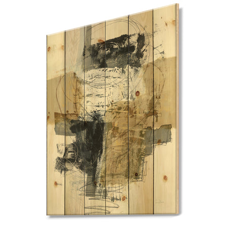 Glam Cream Dream II - Modern & Contemporary Print on Natural Pine Wood