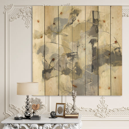 Glam Cream Dream III - Modern & Contemporary Print on Natural Pine Wood