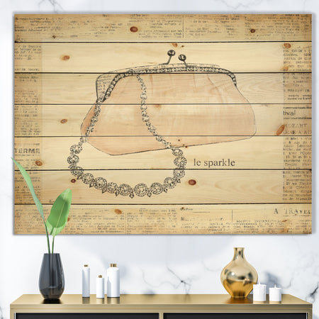 Chic Galm Closet II - Fashion Print on Natural Pine Wood