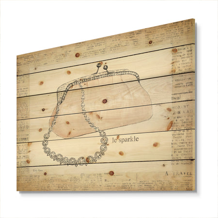 Chic Galm Closet II - Fashion Print on Natural Pine Wood