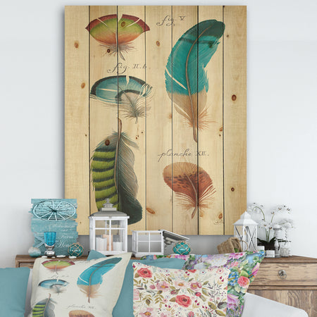 Feathers Cottage Family III - Cabin & Lodge Print on Natural Pine Wood