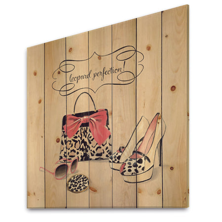 Glam fashion handbags II - Fashion Print on Natural Pine Wood