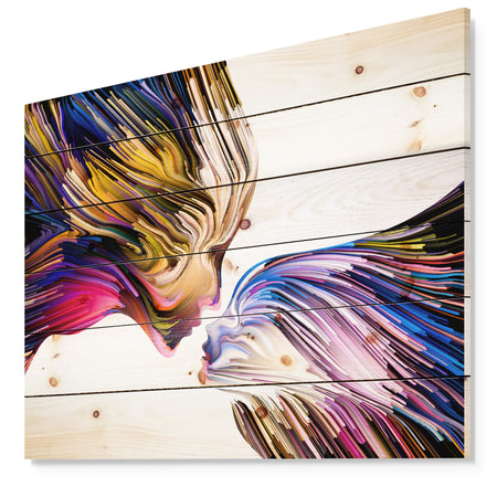 Metaphorical Mind Painting - Contemporary Print on Natural Pine Wood