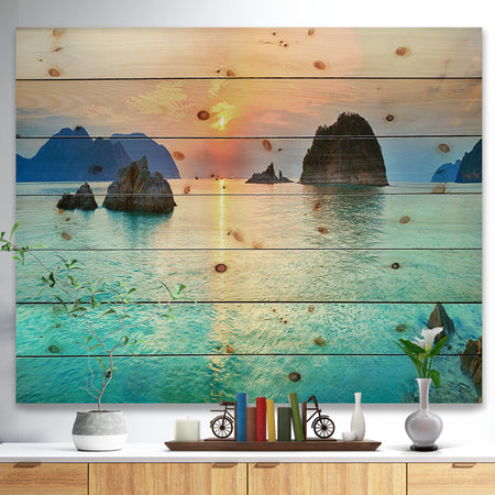 Sunrise Panorama - Photography Print on Natural Pine Wood