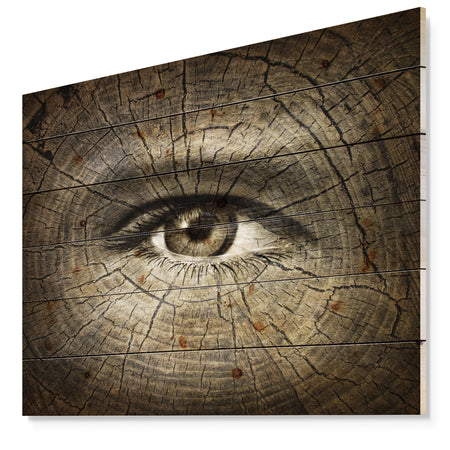 Aging Eyes - Abstract Print on Natural Pine Wood