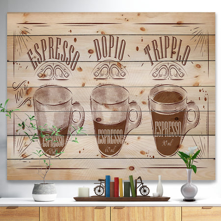 Espresso Kraf Brown - Art Print on Natural Pine Wood