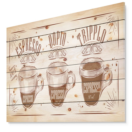 Espresso Kraf Brown - Art Print on Natural Pine Wood