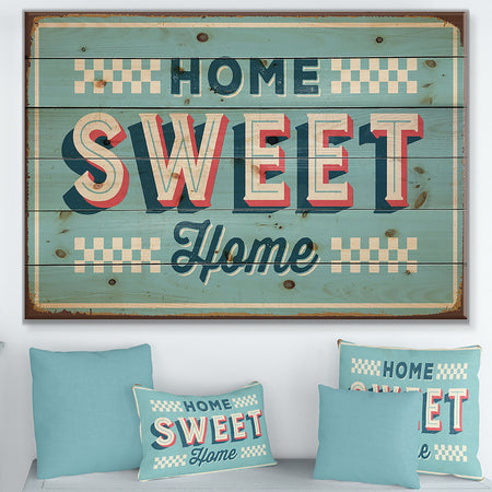 Home Sweet Home Vintage Rusty Metal - Textual Entrance Art on Wood Wall Art