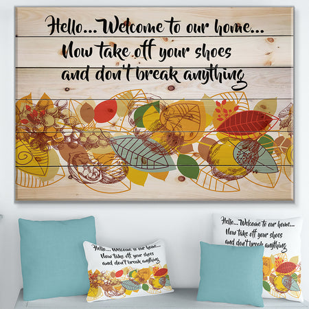 Home Sweet Home Floral Wreath - Textual Entrance Art on Wood Wall Art