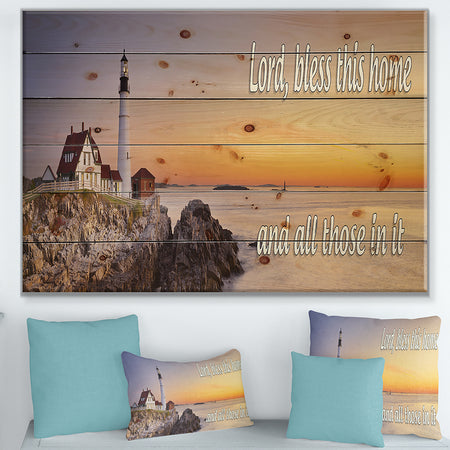 Lord Bless this house and all those in it. Sunset - Textual Entrance Art on Wood Wall Art
