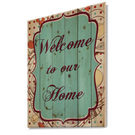 Welcome to our home. Vintage vignette - Textual Entrance Art on Wood Wall Art