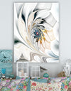 White Stained Glass Floral Art - Large Floral Wall Art Canvas