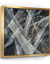 Abstract Glacial Black and White Painting Mid Century Modern Framed Canvas